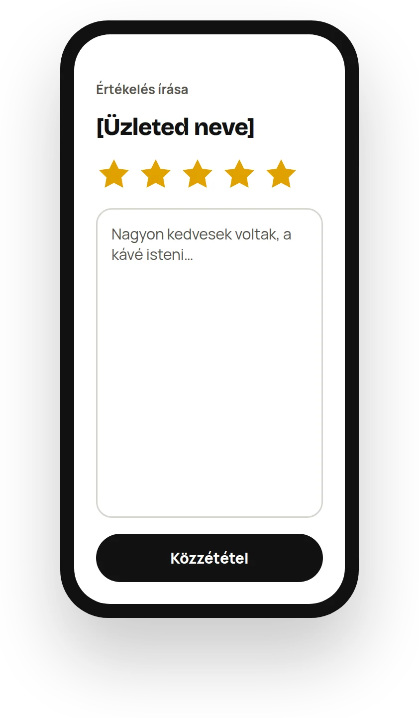 Értékelés írása telefonon